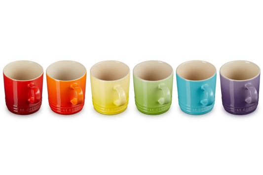 Stoneware Rainbow Set of 6 Mugs