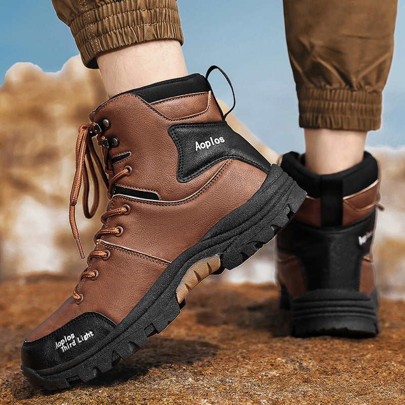 (⏰Limited Time 70% Off Event) Men's Waterproof Non-slip Anti-puncture Hiking Boots Ankle Support Wide Toe Arch Support Orthopedic Work Boots