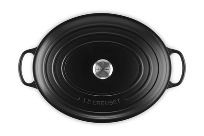 Cast Iron Oval Casserole with Black Interior