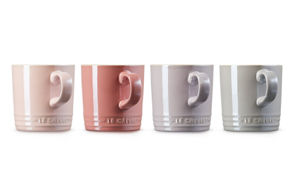 Stoneware Metallics Set of 4 Mugs Pastel