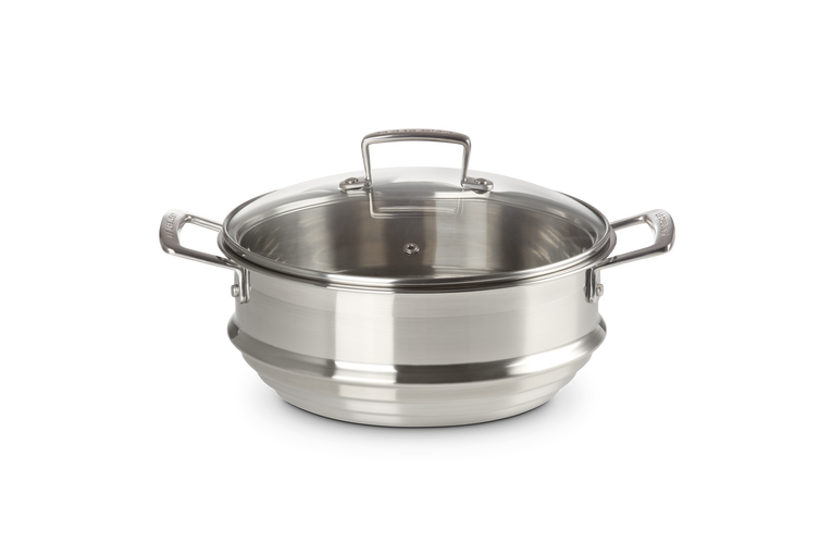 Stainless Steel Large Multi-steamer with Glass Lid