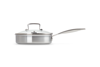 3-ply Stainless Steel Uncoated Saute Pan with Poaching Insert