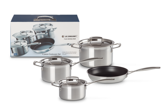 3-ply Stainless Steel 4-piece Cookware Set