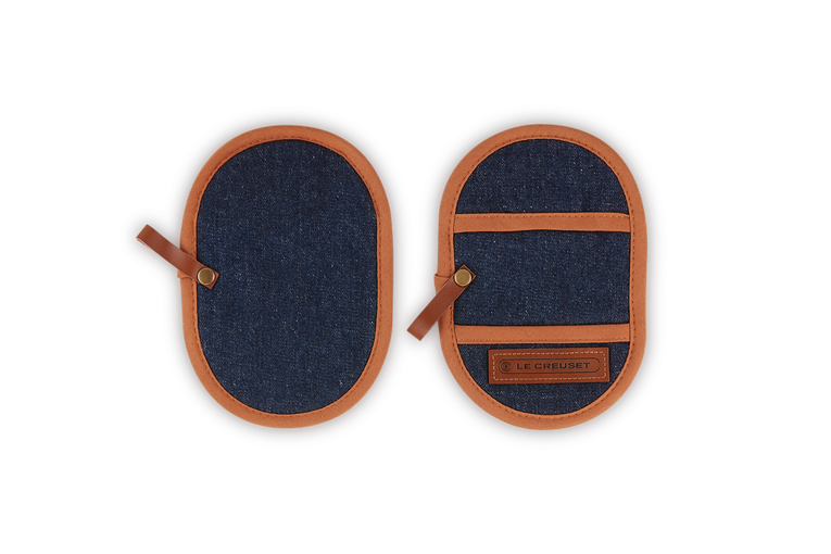 Denim Set of 2 Fingergrip Pot Holder