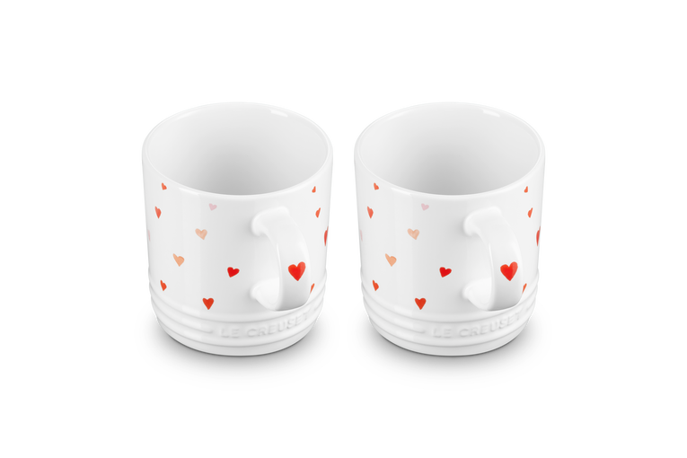 Stoneware Set of 2 Hearts Mugs
