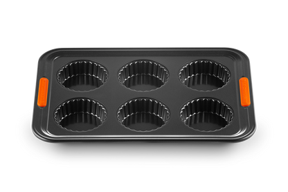 6 Cup Fluted Tart Tin Tray