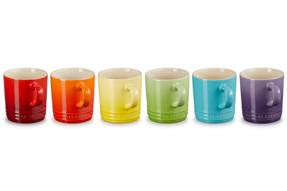 Stoneware Rainbow Set of 6 Mugs