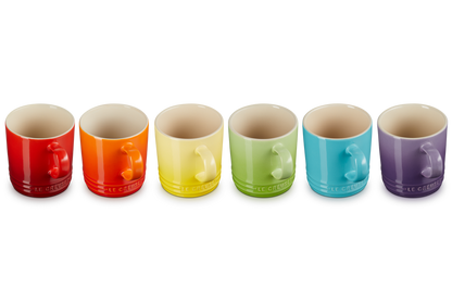 Stoneware Rainbow Set of 6 Mugs