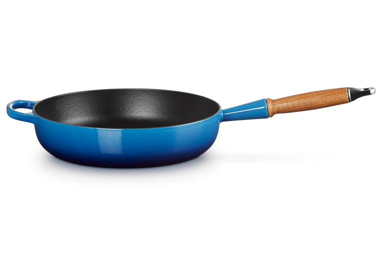 Cast Iron Saute Pan with Wooden Handle 28CM