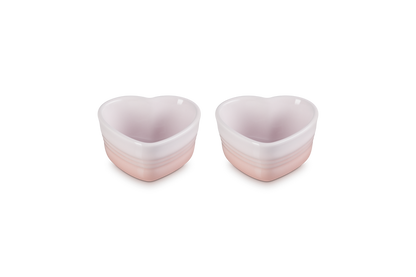 Stoneware Set of 2 Heart Ramekins