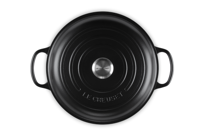 Cast Iron Shallow Casserole with Black Interior