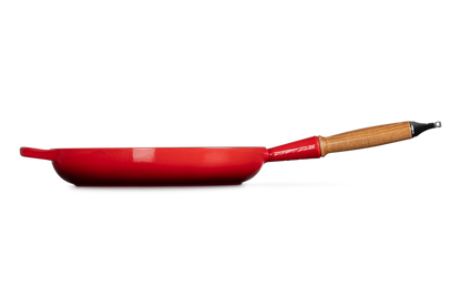 Cast Iron Frying Pan with Wooden Handle