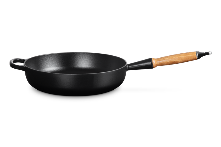 Cast Iron Saute Pan with Wooden Handle 28CM