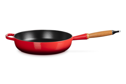 Cast Iron Saute Pan with Wooden Handle 28CM