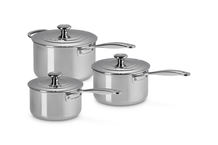 Signature 3-ply Stainless Steel 3-piece Saucepan Set