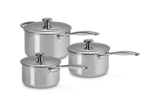 Signature 3-ply Stainless Steel 3-piece Saucepan Set