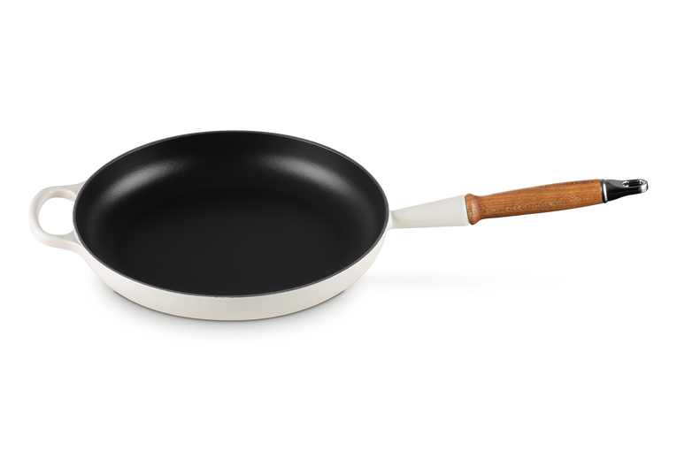 Cast Iron Frying Pan with Wooden Handle