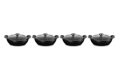 Cast Iron Gourmand Set of 4 Mini Braiser with Lids