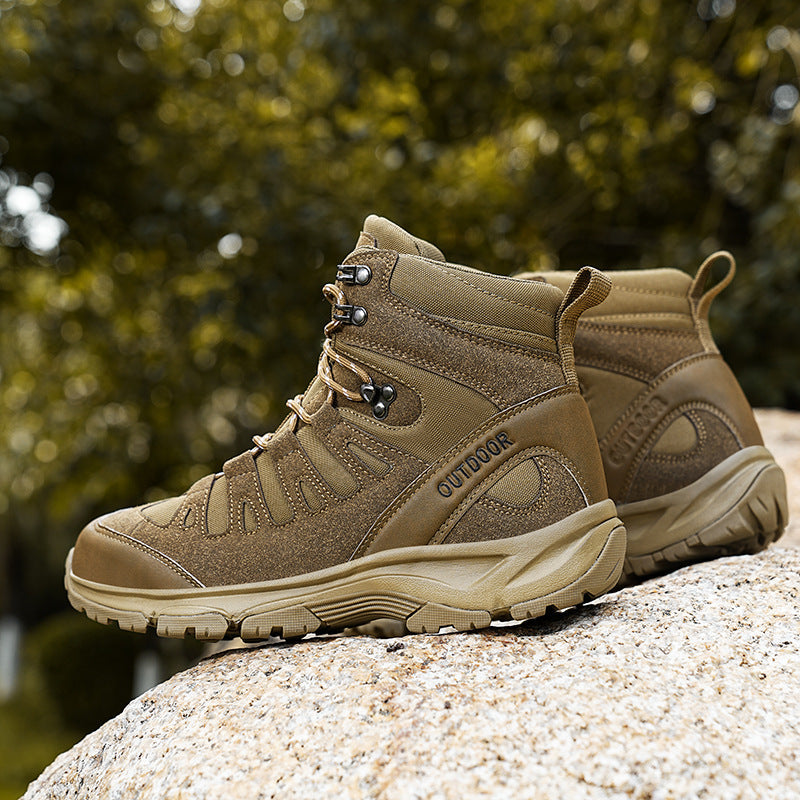 (⏰ Clearance Event 49% OFF) Men's High Top Wide Toe Arch Support Orthopedic Tactical Boots Comfortable Non-slip Durable Hiking Boots