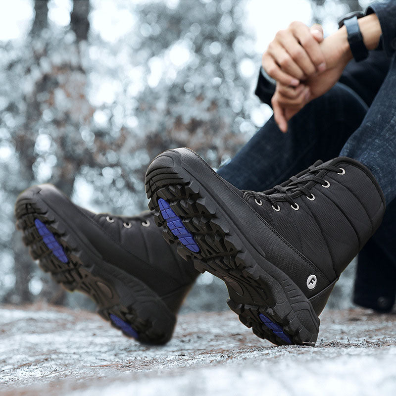 (Limited Time 70% Discount Event) Men's 2024 Winter New Ankle Support Wide Toe Snow Boots Orthopedic Arch Support Warm Anti-puncture Waterproof Non-slip Hiking Boots