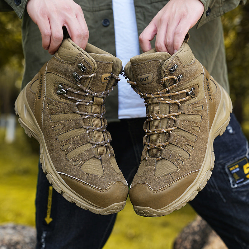 (⏰ Clearance Event 49% OFF) Men's High Top Wide Toe Arch Support Orthopedic Tactical Boots Comfortable Non-slip Durable Hiking Boots