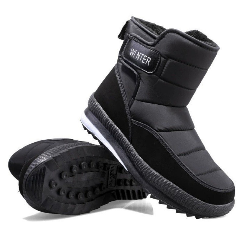 (Limited Time Sale 70%off)Men's Thick Warm Orthopedic Support Wide Toe Snow Boots Non-slip Waterproof Anti-skid Fur Lined Winter Boots
