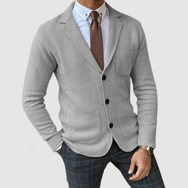 CLEARANCE SALE Men's Elegant Lapel Long Sleeve Knit Jacket