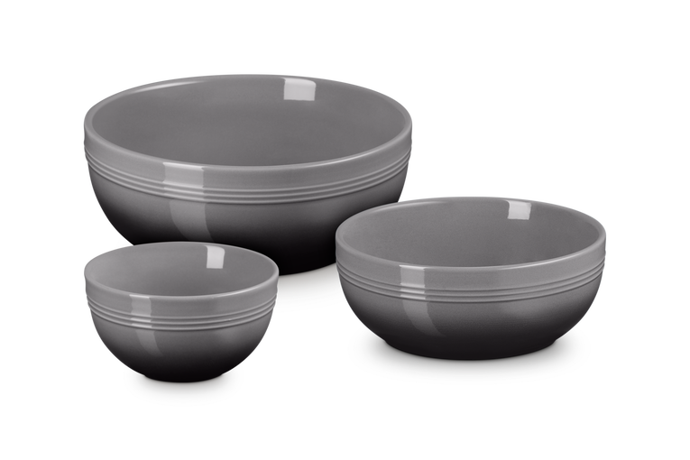 Stoneware Coupe Set of 3 Serving Bowls