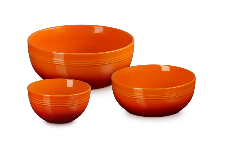 Stoneware Coupe Set of 3 Serving Bowls