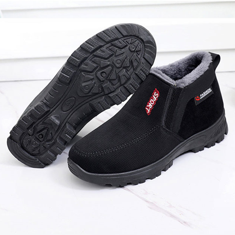 (Limited Time 70% Discount Event) Men's 2024 Winter New Waterproof And Non-Slip Slip-On Warm Cotton Shoes Correction Ankle Support Wide Toe Arch Support Sports Shoes