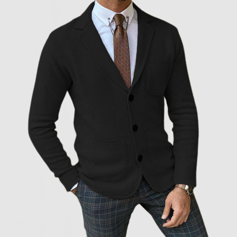 CLEARANCE SALE Men's Elegant Lapel Long Sleeve Knit Jacket