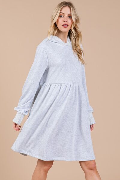 Ces Femme Long Sleeve Hooded Sweatshirt Dress