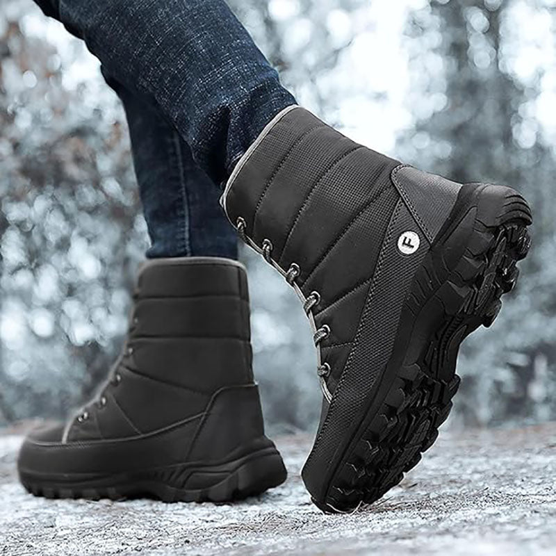 (Limited Time 70% Discount Event) Men's 2024 Winter New Ankle Support Wide Toe Snow Boots Orthopedic Arch Support Warm Anti-puncture Waterproof Non-slip Hiking Boots